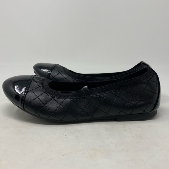 The Childrens Place Girls Black Slip On Ballet Flats Shoes Quilted - Size3 - Picture 2 of 6
